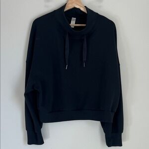 Spanx Sweatshirt Womens Black Air Essentials Funnel Pullover XL